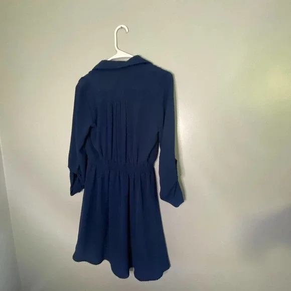 Always Indigo Navy Blue Shirt Dress PM - Picture 5 of 6